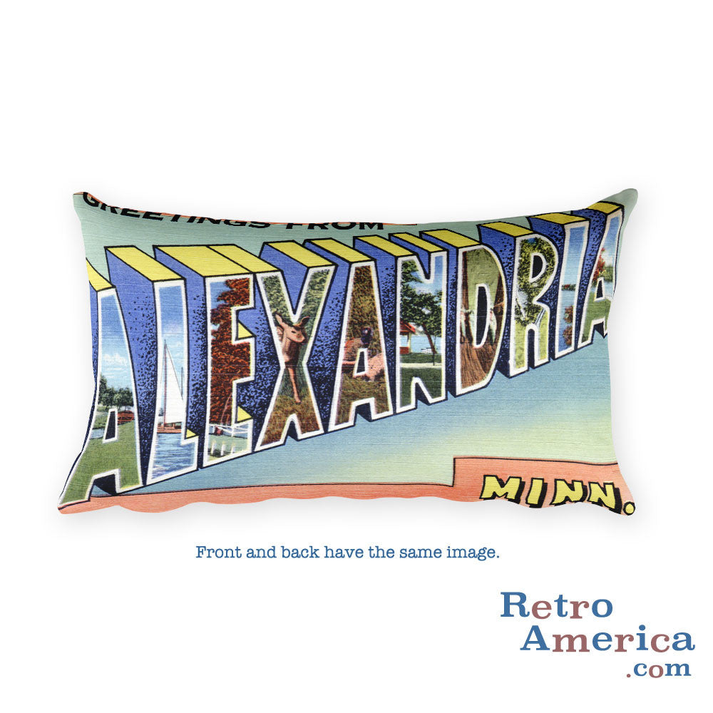 Greetings from Alexandria Minnesota Throw Pillow