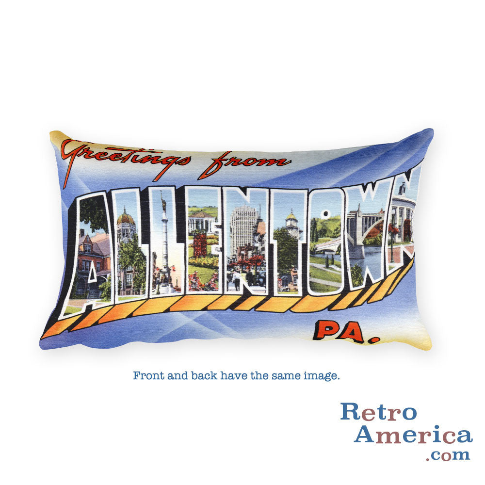 Greetings from Allentown Pennsylvania Throw Pillow