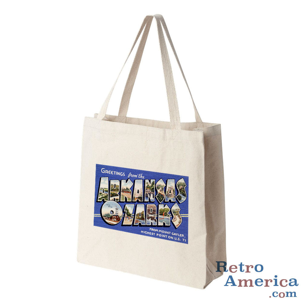 Greetings from Arkansas Ozarks Arkansas AR 2 Postcard Tote Bag