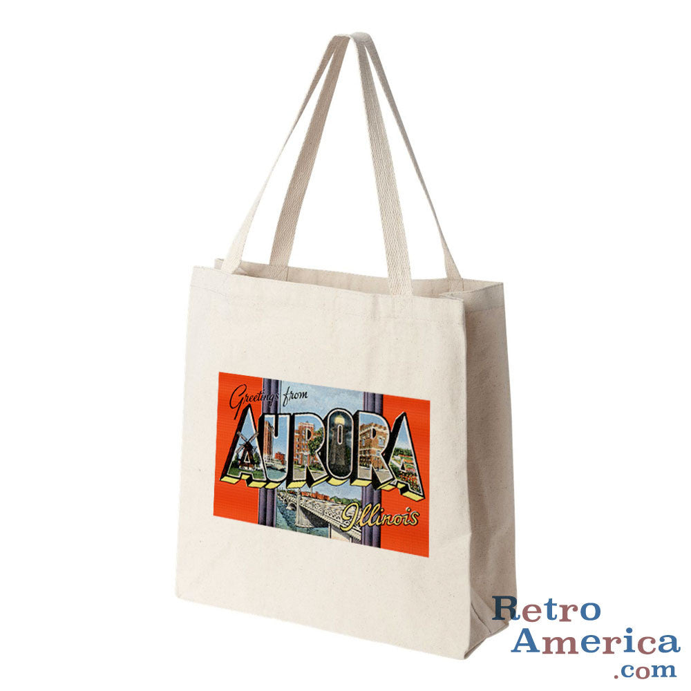Greetings from Aurora Illinois IL 1 Postcard Tote Bag