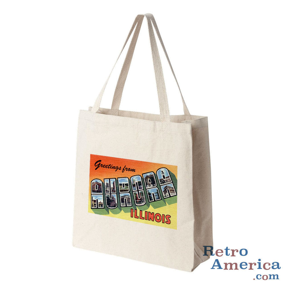 Greetings from Aurora Illinois IL 2 Postcard Tote Bag