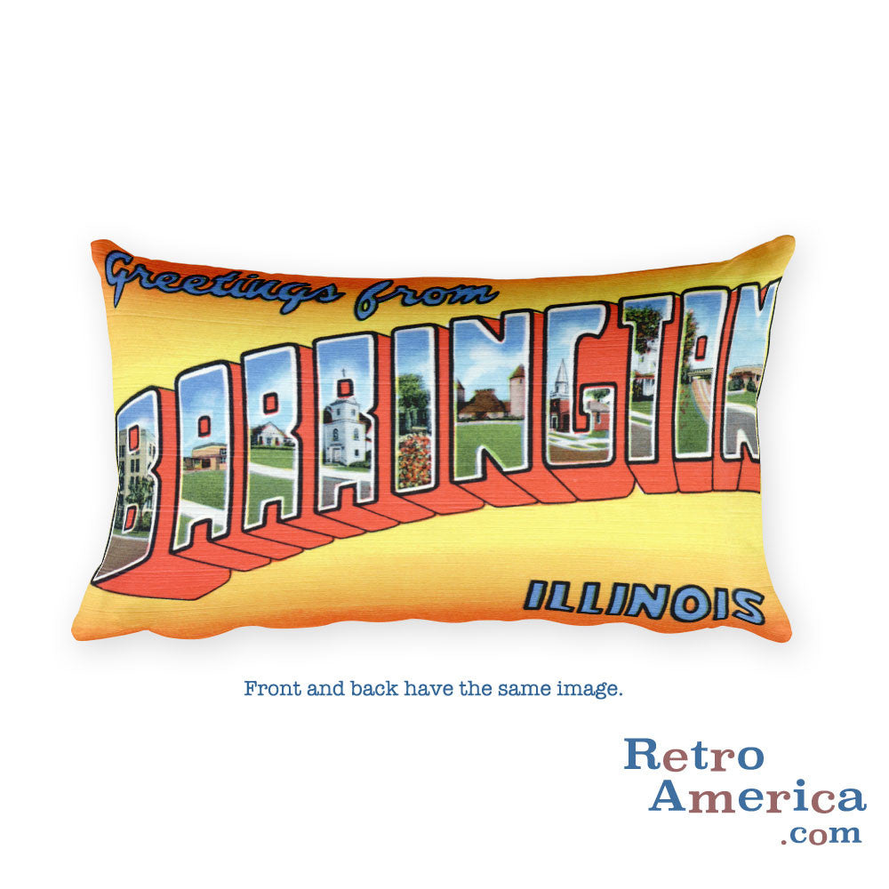 Greetings from Barrington Illinois Throw Pillow