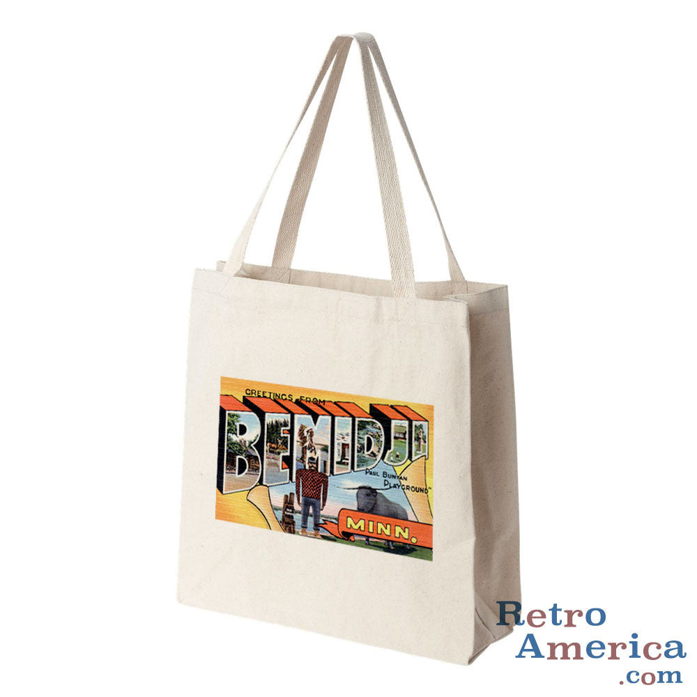 Greetings from Bemidji Minnesota MN Postcard Tote Bag