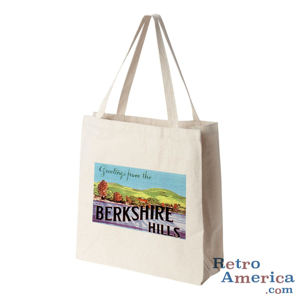 Greetings from Berkshire Hills Massachusetts MA Postcard Tote Bag
