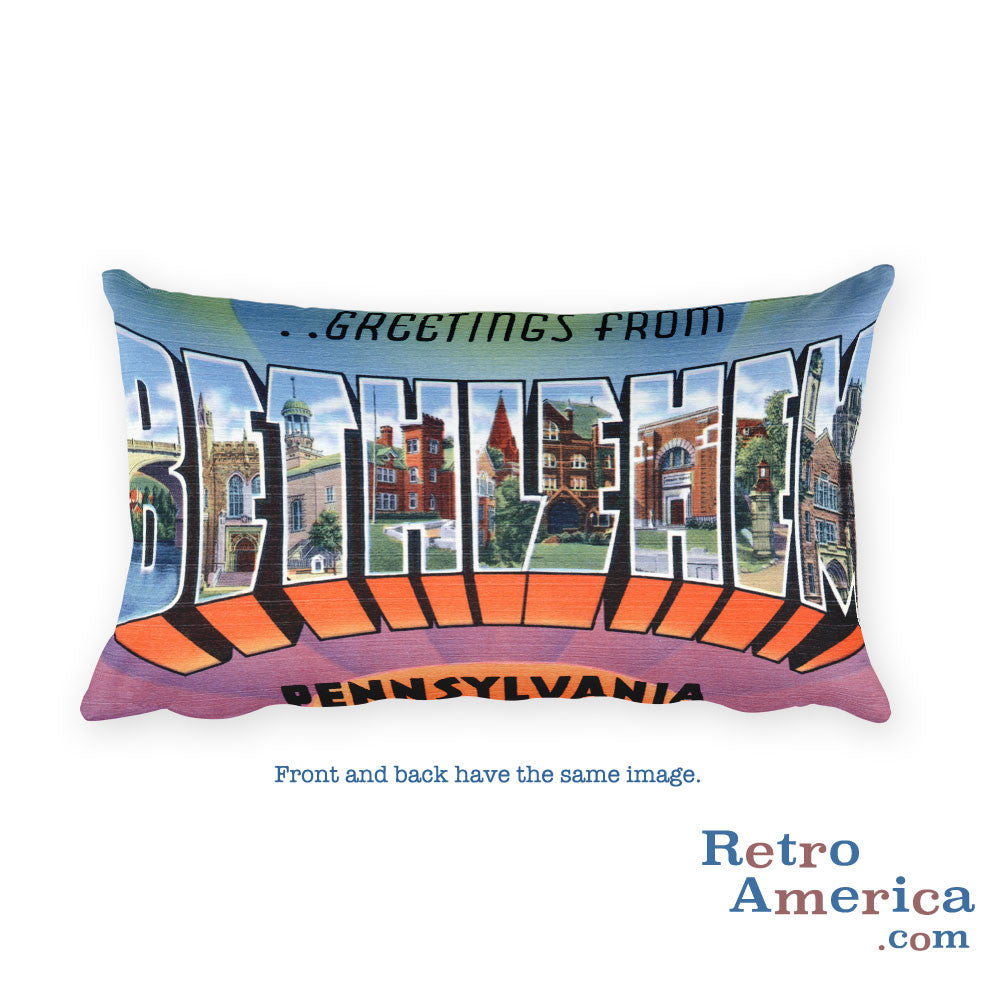 Greetings from Bethlehem Pennsylvania Throw Pillow