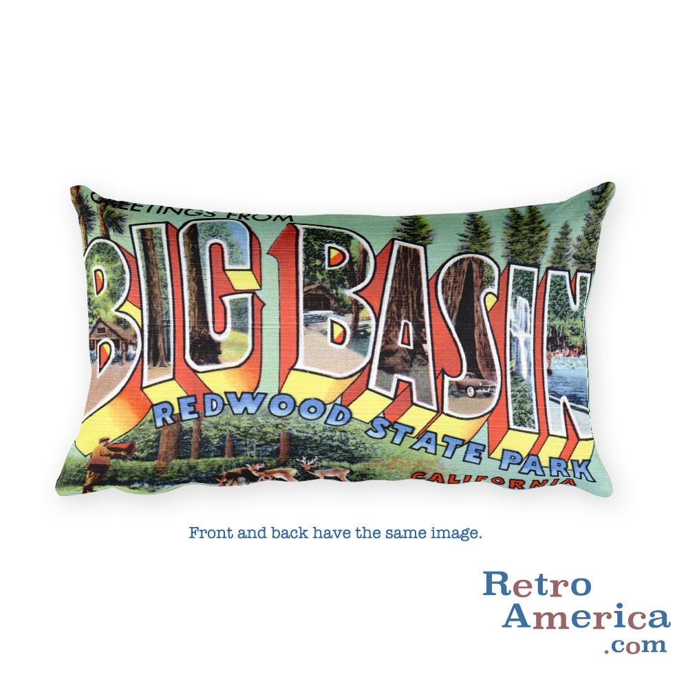 Greetings from Big Basin California Throw Pillow