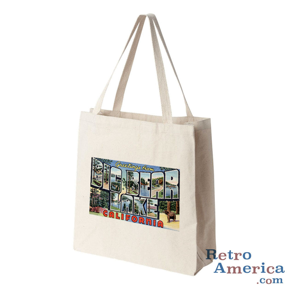 Greetings from Big Bear Lake California CA Postcard Tote Bag