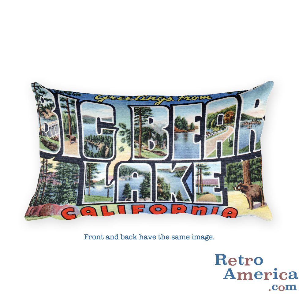 Greetings from Big Bear Lake California Throw Pillow