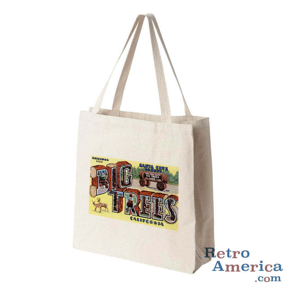 Greetings from Big Trees California CA Postcard Tote Bag