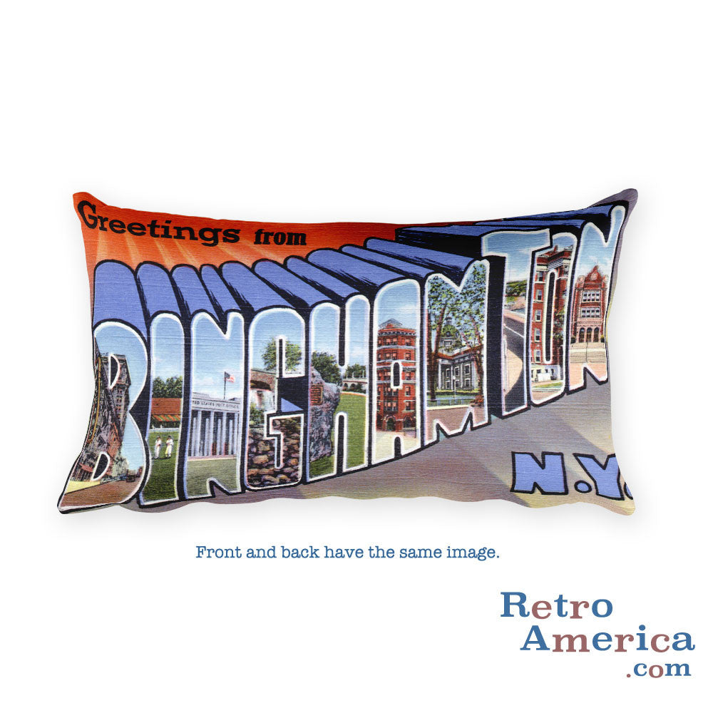Greetings from Binghamton New York Throw Pillow