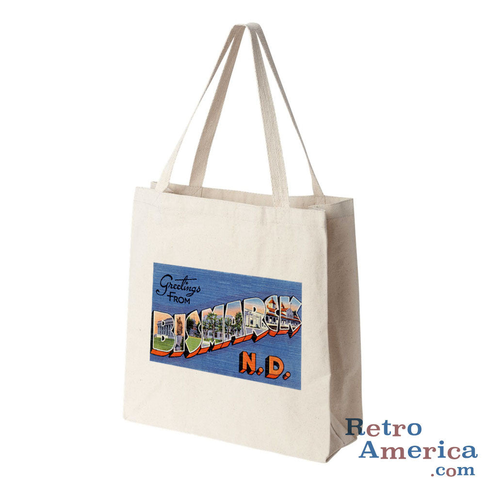 Greetings from Bismarck North Dakota ND 1 Postcard Tote Bag