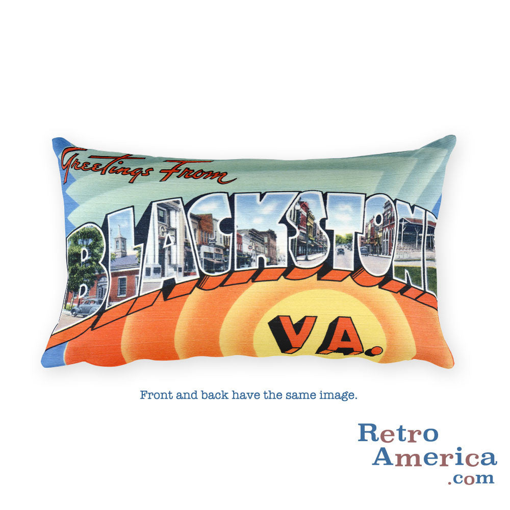Greetings from Blackstone Virginia Throw Pillow