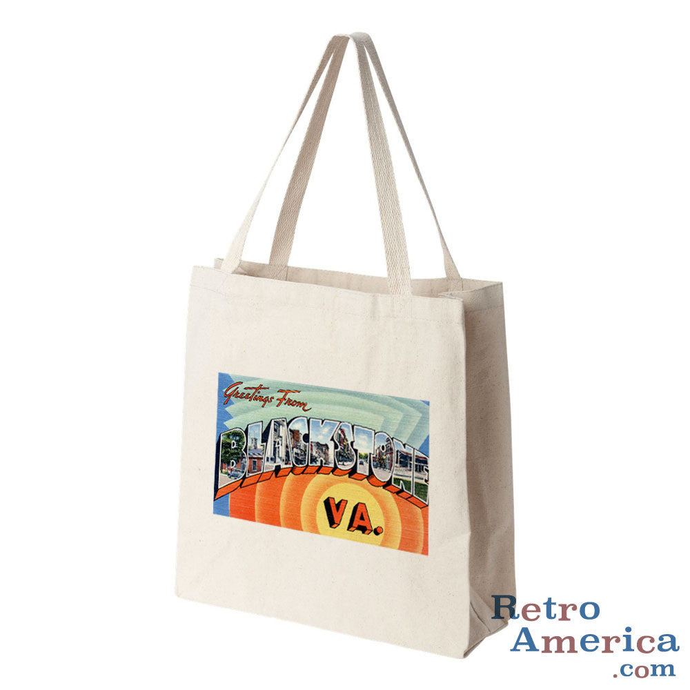 Greetings from Blackstone Virginia VA Postcard Tote Bag