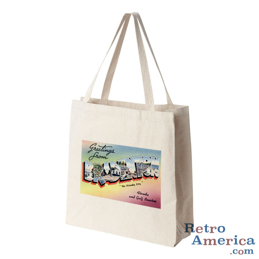 Greetings from Bradenton Florida FL Postcard Tote Bag