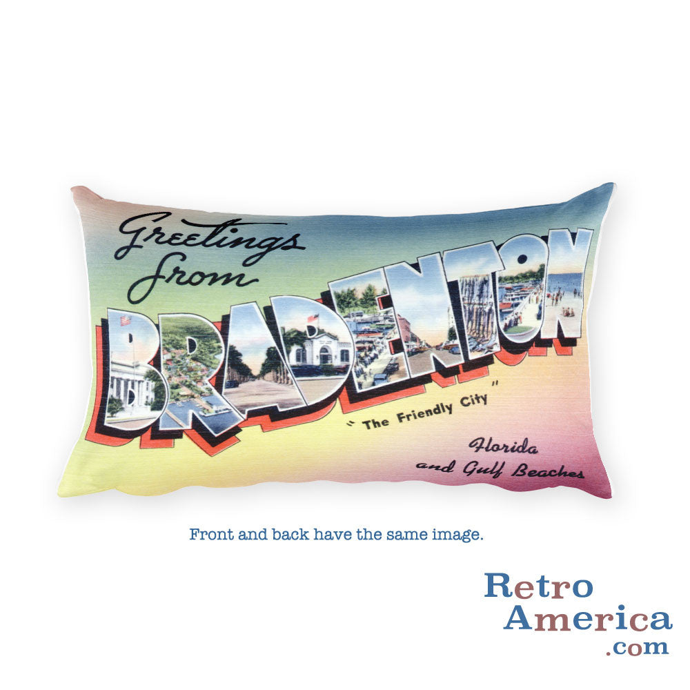 Greetings from Bradenton Florida Throw Pillow