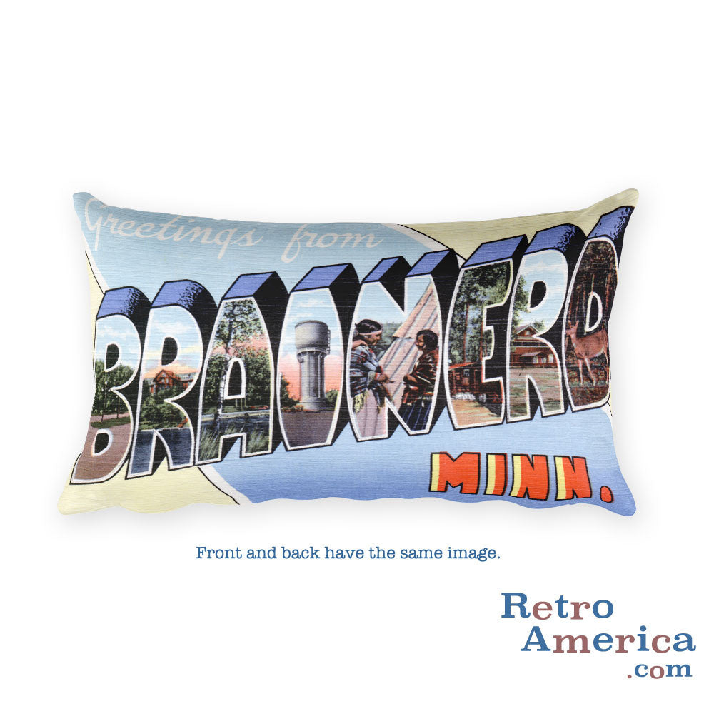 Greetings from Brainerd Minnesota Throw Pillow