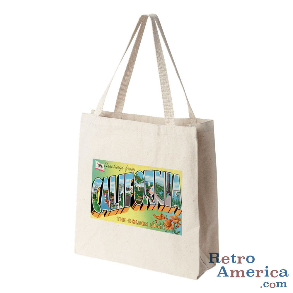 Greetings from California CA 4 Postcard Tote Bag