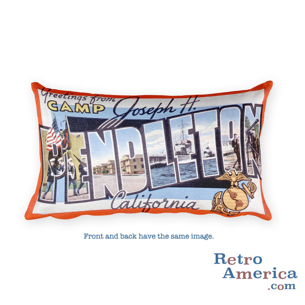 Greetings from Camp Pendleton California Throw Pillow
