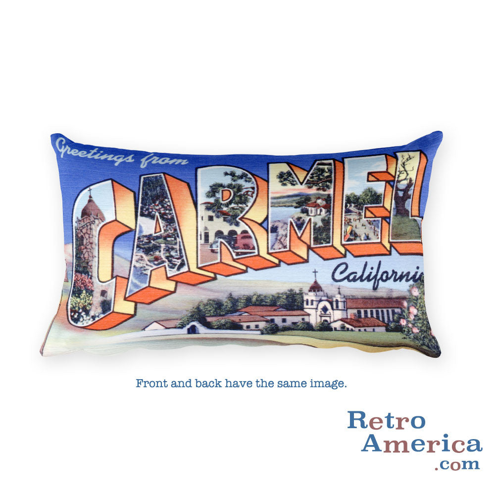 Greetings from Carmel California Throw Pillow