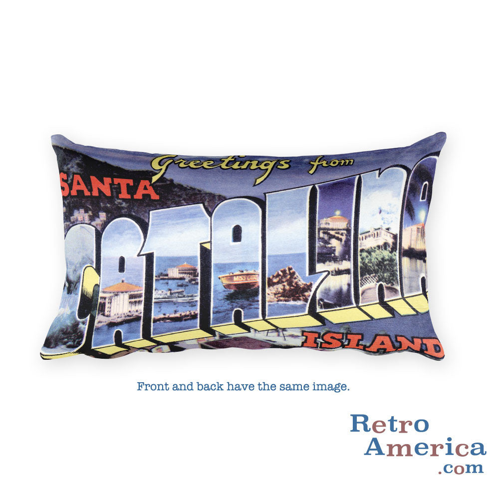 Greetings from Catalina Island California Throw Pillow