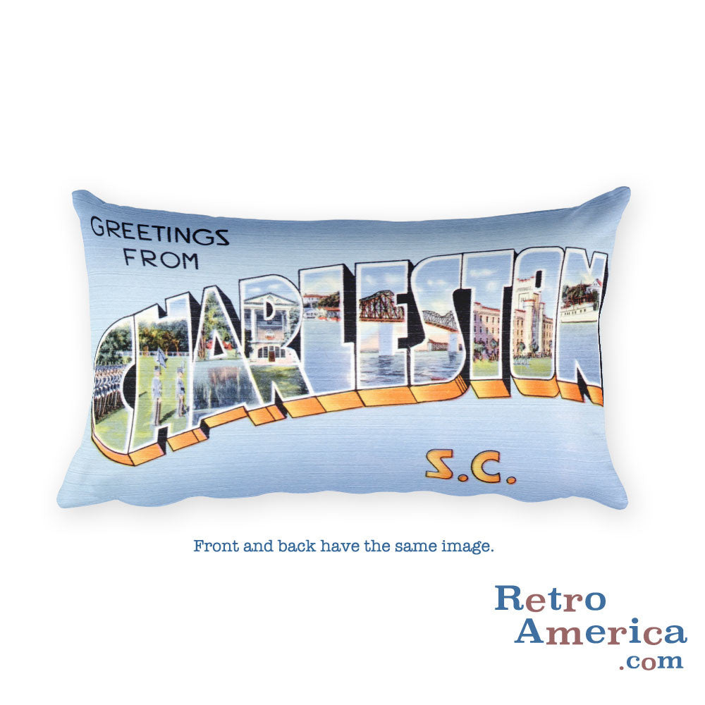 Greetings from Charleston South Carolina Throw Pillow