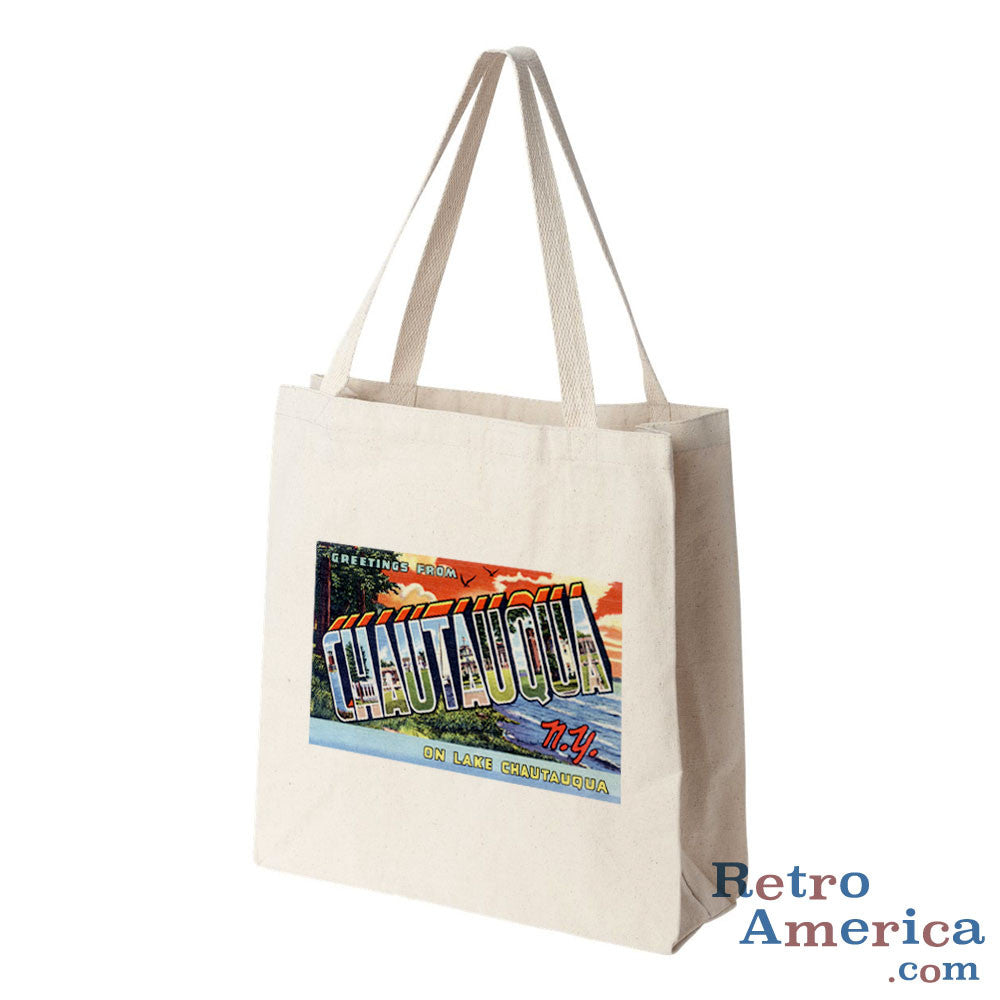 Greetings from Chautauqua New York NY Postcard Tote Bag