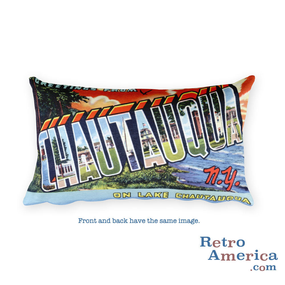 Greetings from Chautauqua New York Throw Pillow