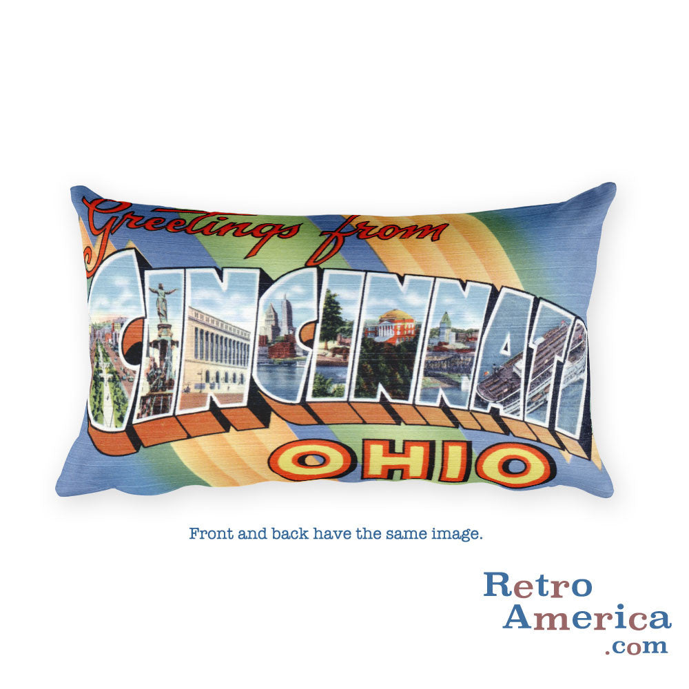 Greetings from Cincinnati Ohio Throw Pillow