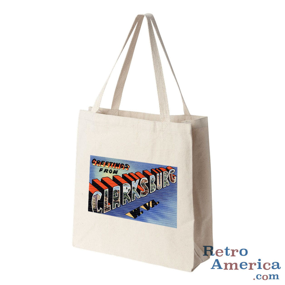 Greetings from Clarksburg West Virginia WV Postcard Tote Bag