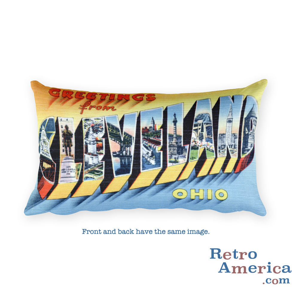 Greetings from Cleveland Ohio Throw Pillow 3