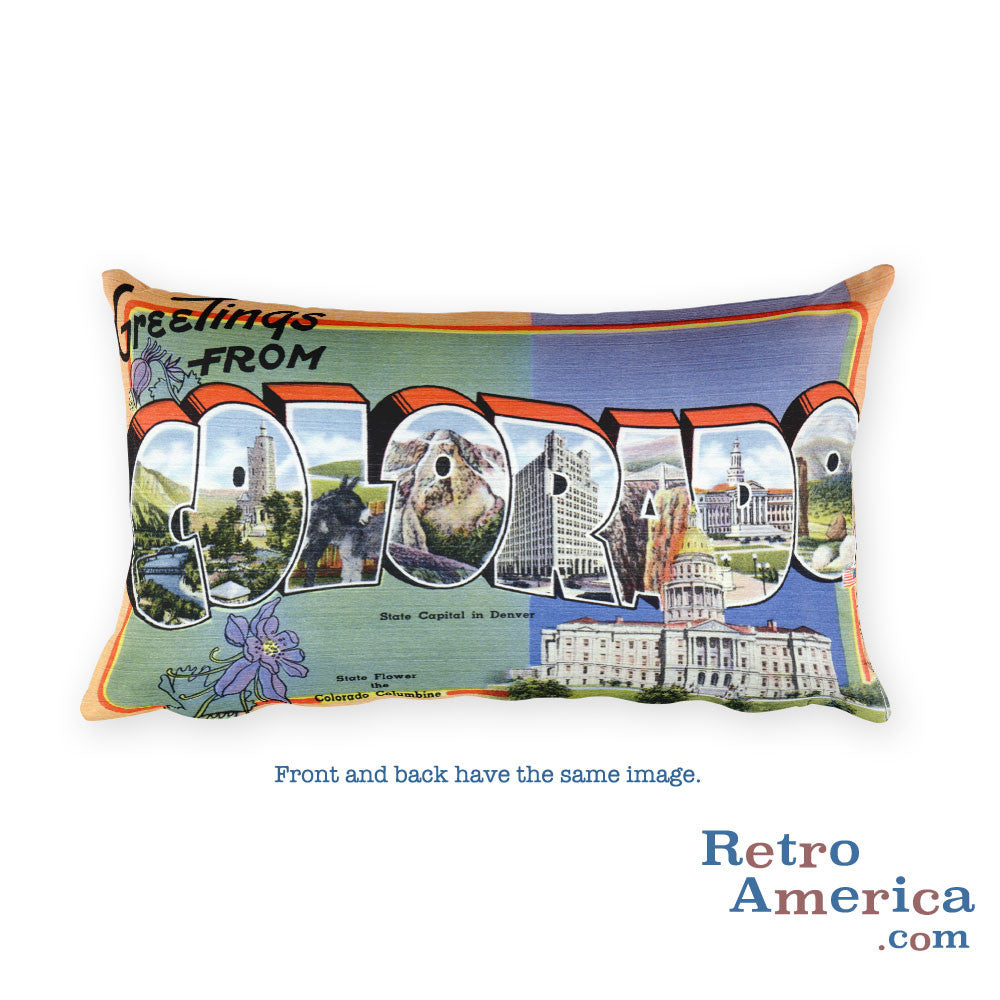 Greetings from Colorado Throw Pillow 1