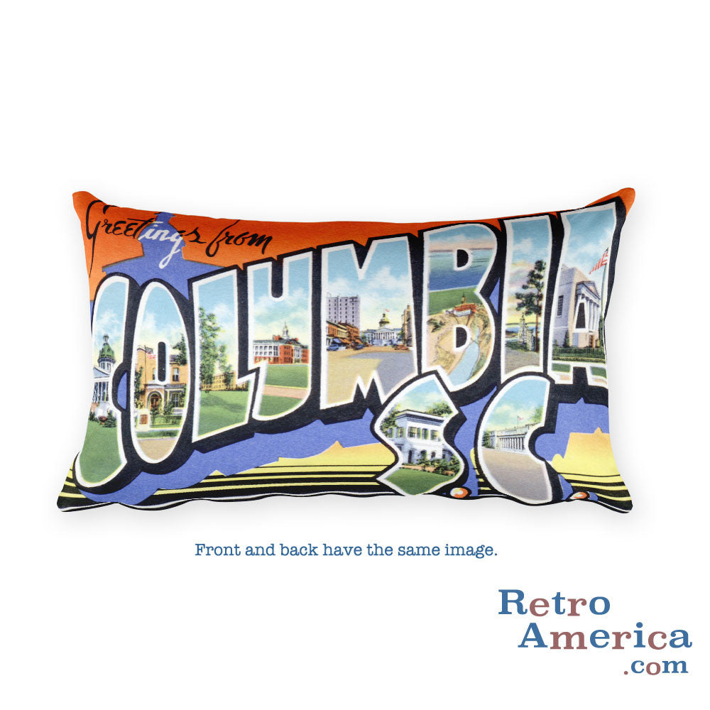 Greetings from Columbia South Carolina Throw Pillow 2
