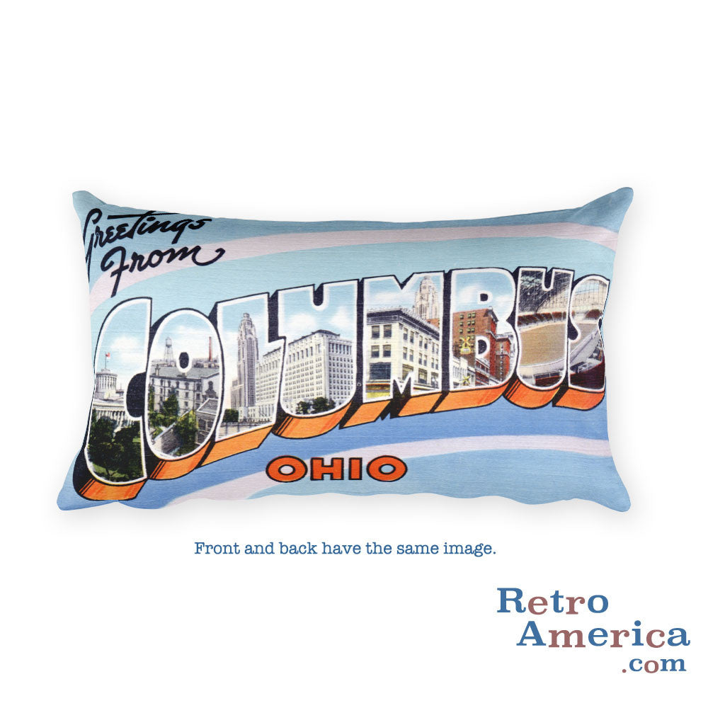 Greetings from Columbus Ohio Throw Pillow 2