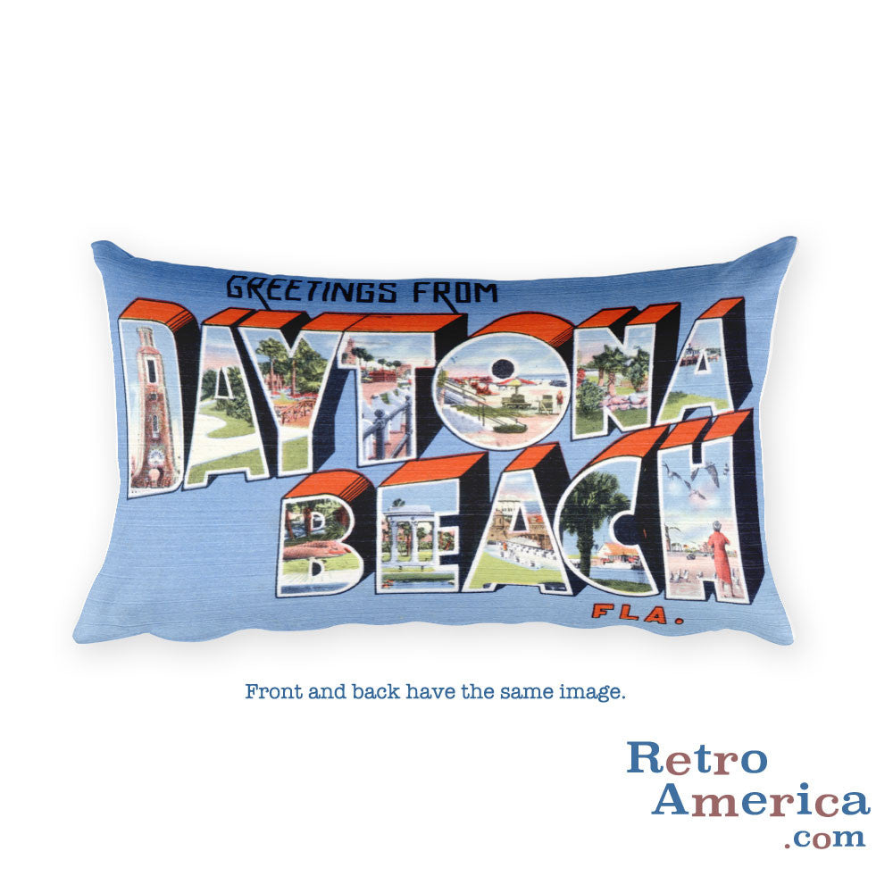Greetings from Daytona Beach Florida Throw Pillow 1
