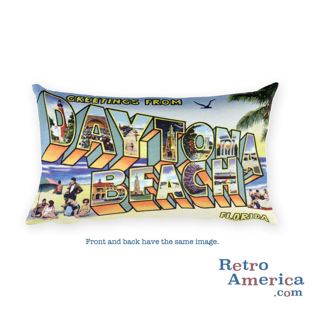 Greetings from Daytona Beach Florida Throw Pillow 2