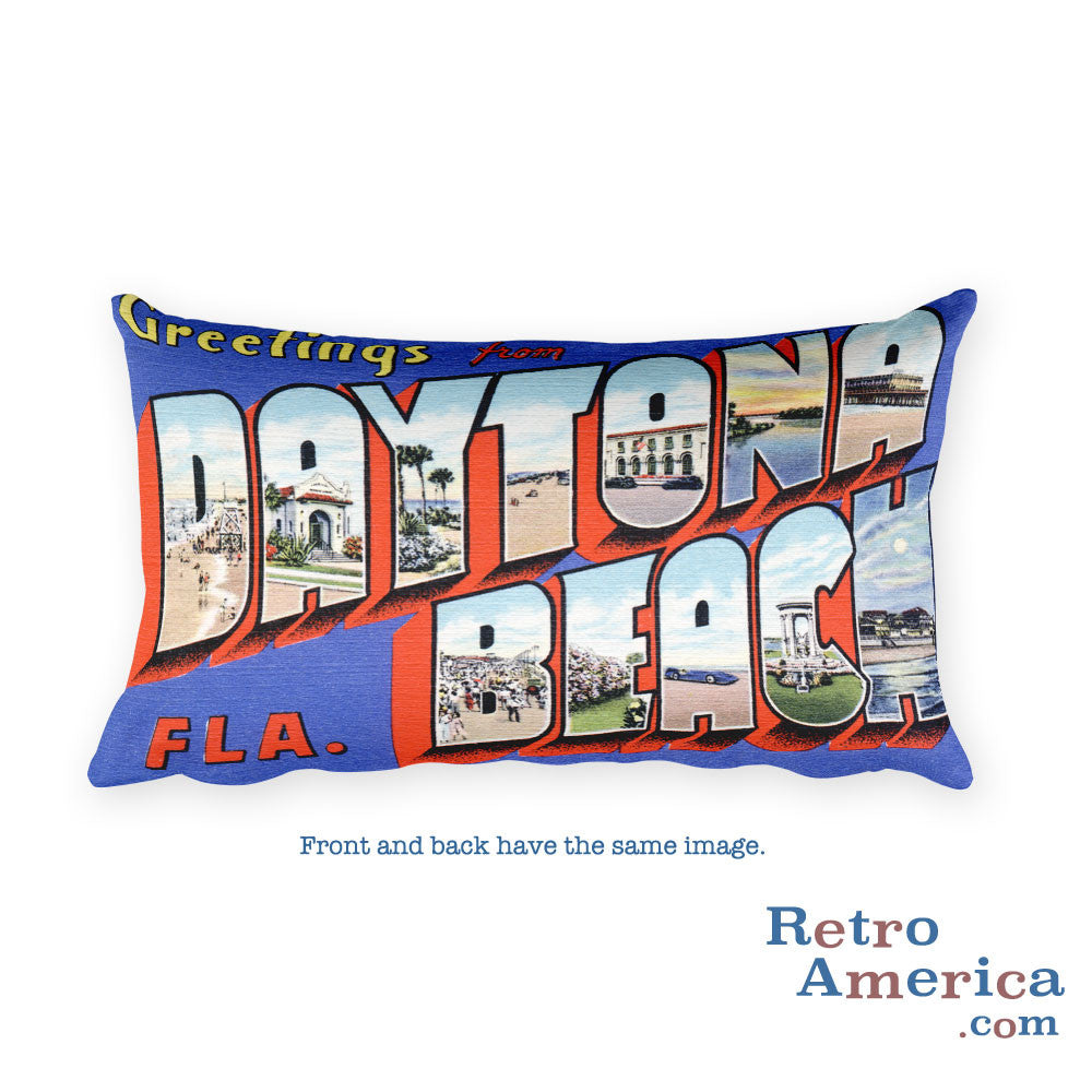 Greetings from Daytona Beach Florida Throw Pillow 3