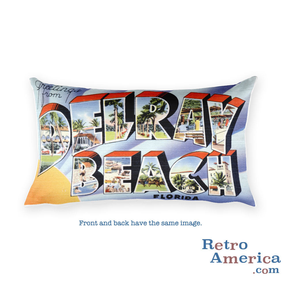Greetings from Delray Beach Florida Throw Pillow