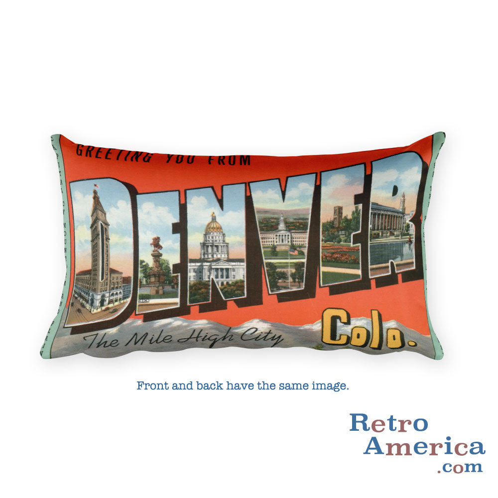 Greetings from Denver Colorado Throw Pillow 1