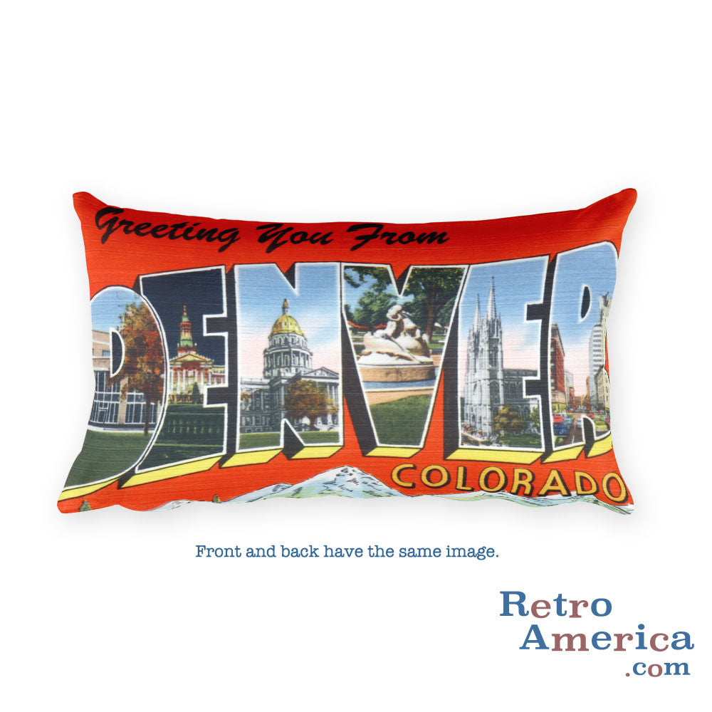 Greetings from Denver Colorado Throw Pillow 2
