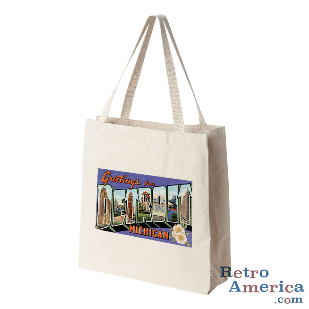Greetings from Detroit Michigan MI 1 Postcard Tote Bag