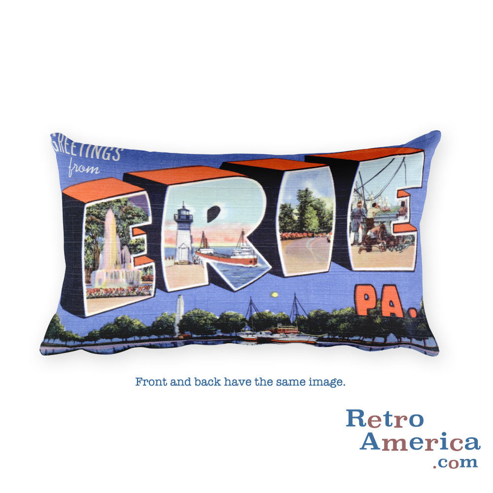Greetings from Erie Pennsylvania Throw Pillow