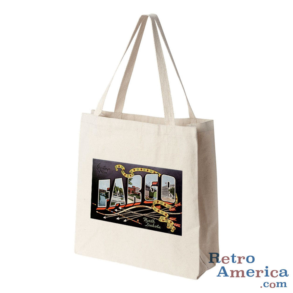 Greetings from Fargo North Dakota ND 2 Postcard Tote Bag