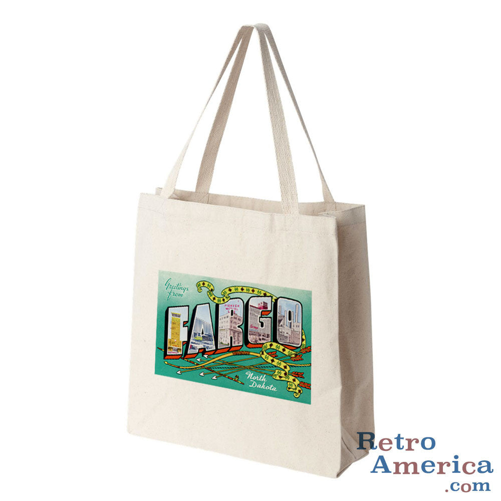 Greetings from Fargo North Dakota ND 3 Postcard Tote Bag