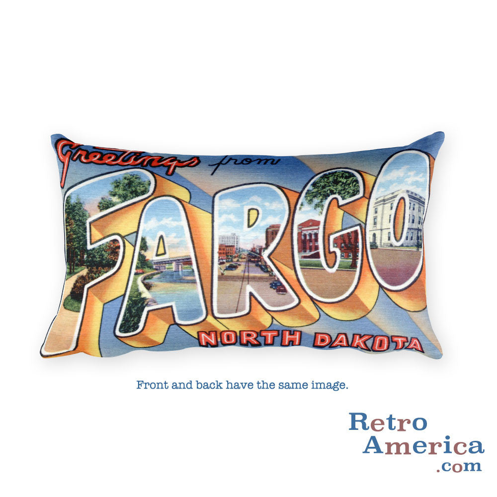 Greetings from Fargo North Dakota Throw Pillow 1