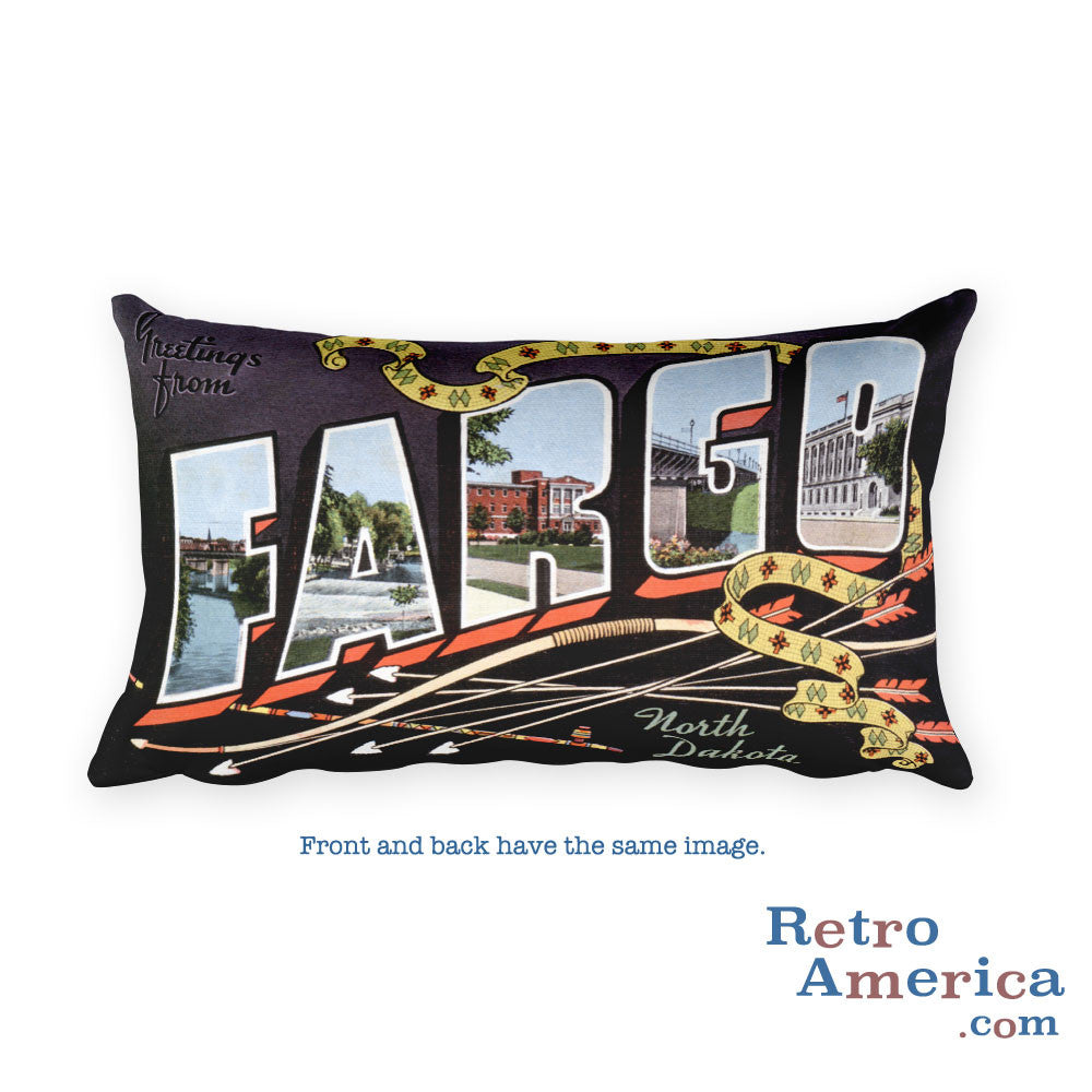 Greetings from Fargo North Dakota Throw Pillow 2