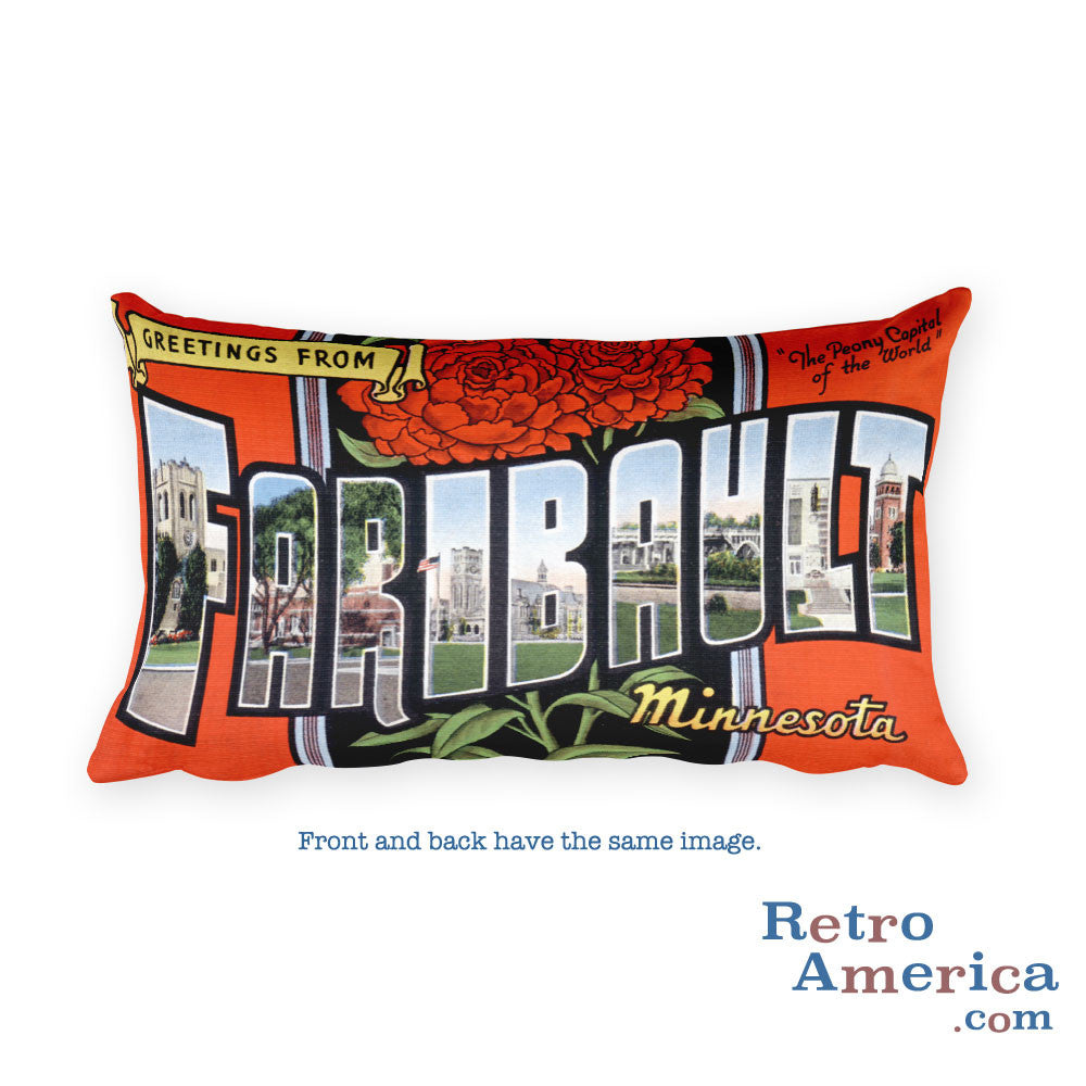 Greetings from Faribault Minnesota Throw Pillow