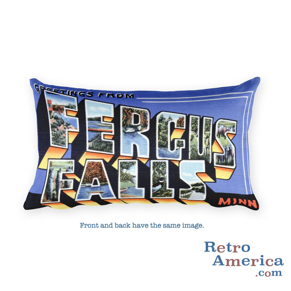 Greetings from Fergus Falls Minnesota Throw Pillow