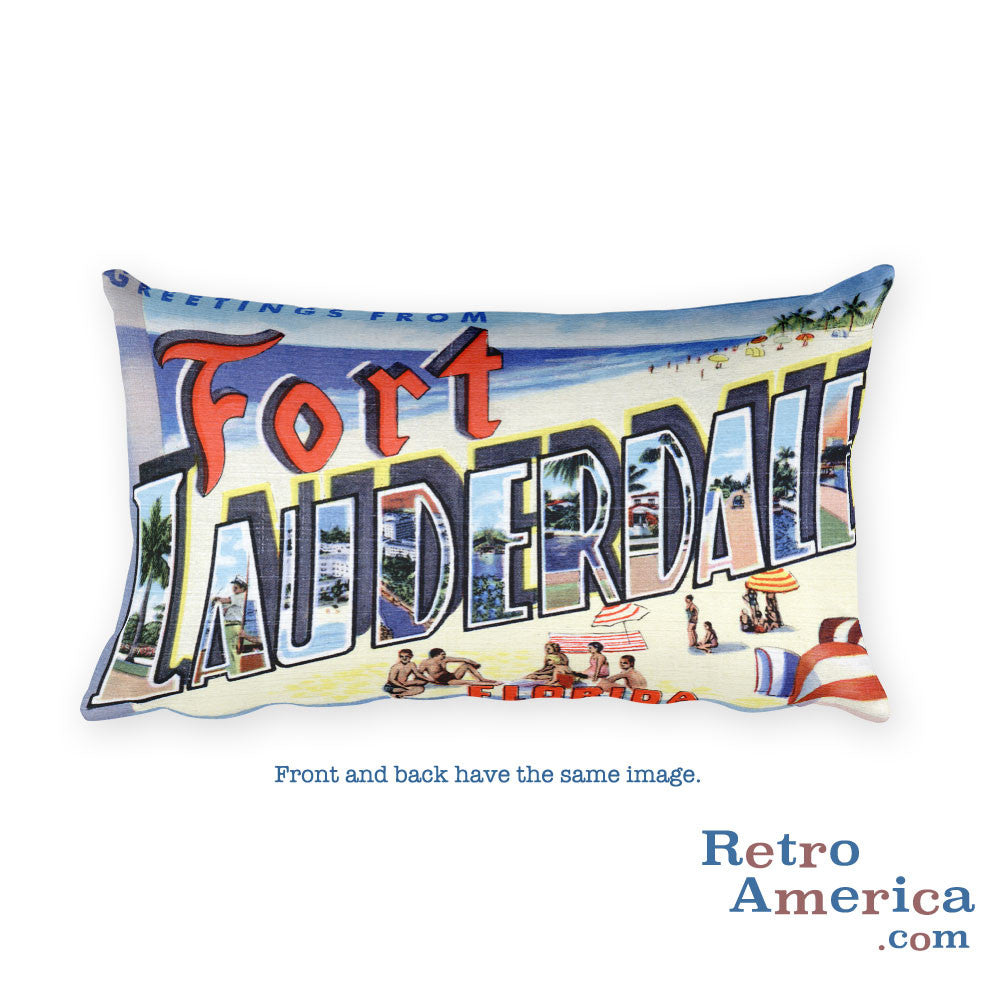 Greetings from Fort Lauderdale Florida Throw Pillow 2