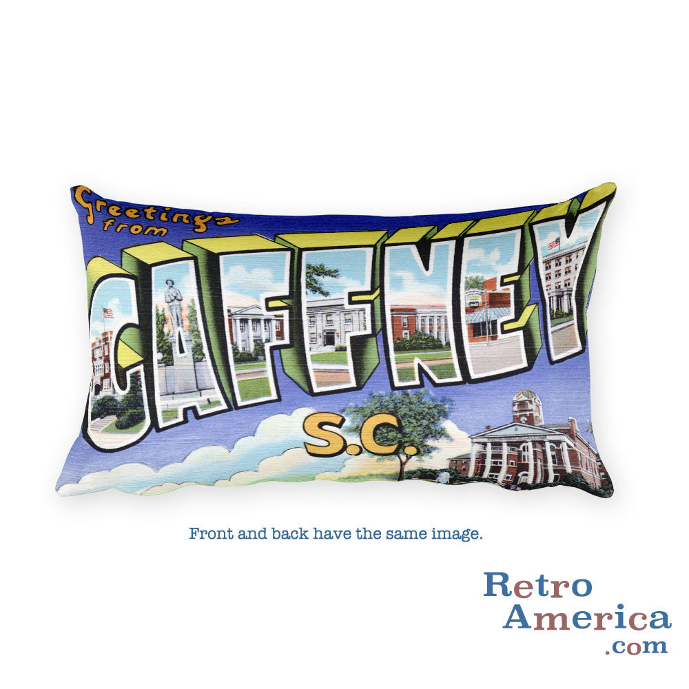 Greetings from Gaffney South Carolina Throw Pillow