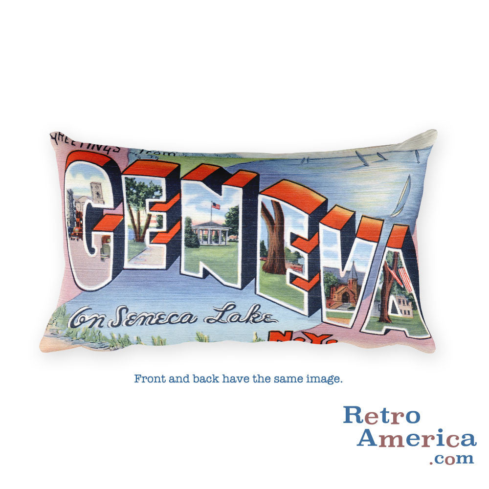 Greetings from Geneva New York Throw Pillow